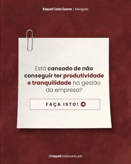 Está cansado de conflitos na equipa todos os dias e não conseguir gerir o negócio em paz? 😓

O problema não é a sua competência, eu sei. É a falta de estrutura e regras claras dentro da empresa.

Com procedimentos internos, contratos bem definidos e gestão estratégica da equipa, prevenir é sempre melhor do que remediar. ✅

Quer aprender como aplicar isto no seu negócio?

Passe por www.costasoares.com e descubra os artigos que já ajudaram empresários com desafios semelhantes.